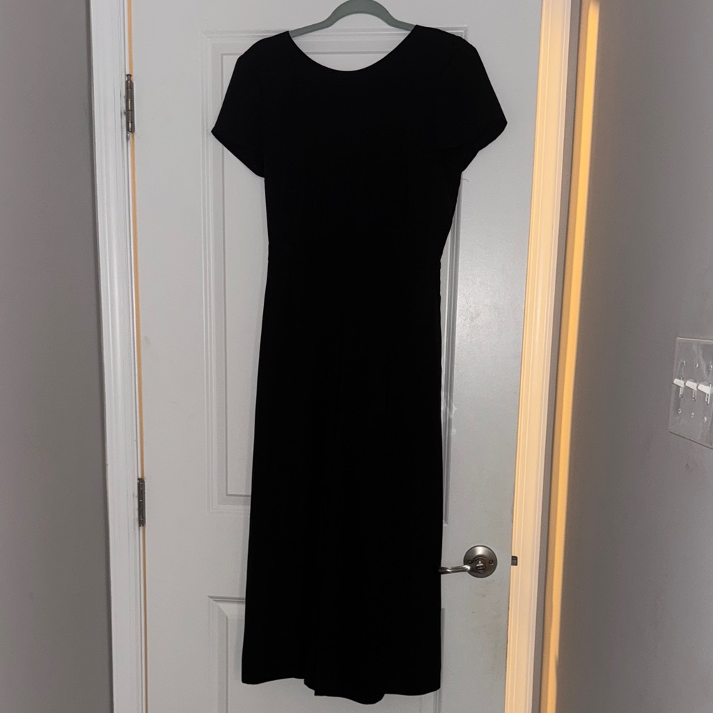 J. Crew Classic Black Midi Dress
